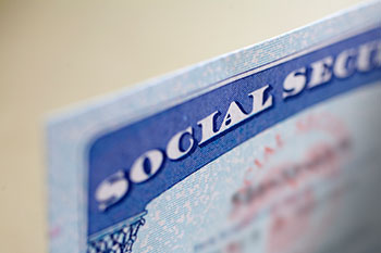 Close up of a Social Security card